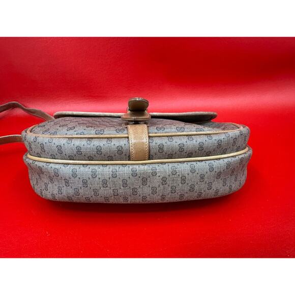 Gucci Vintage Micro GG Monogram Shoulder Cross Body Leather Canvas Bag - Picture 7 of 16